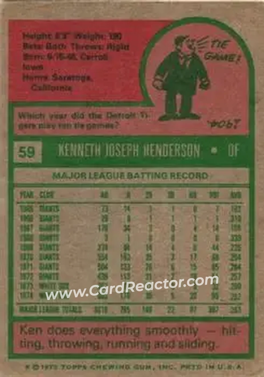 Back of Ken Henderson