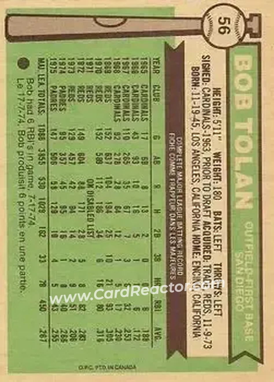 Back of Bob Tolan