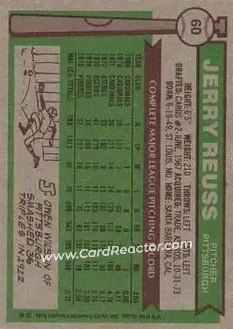 Back of Jerry Reuss