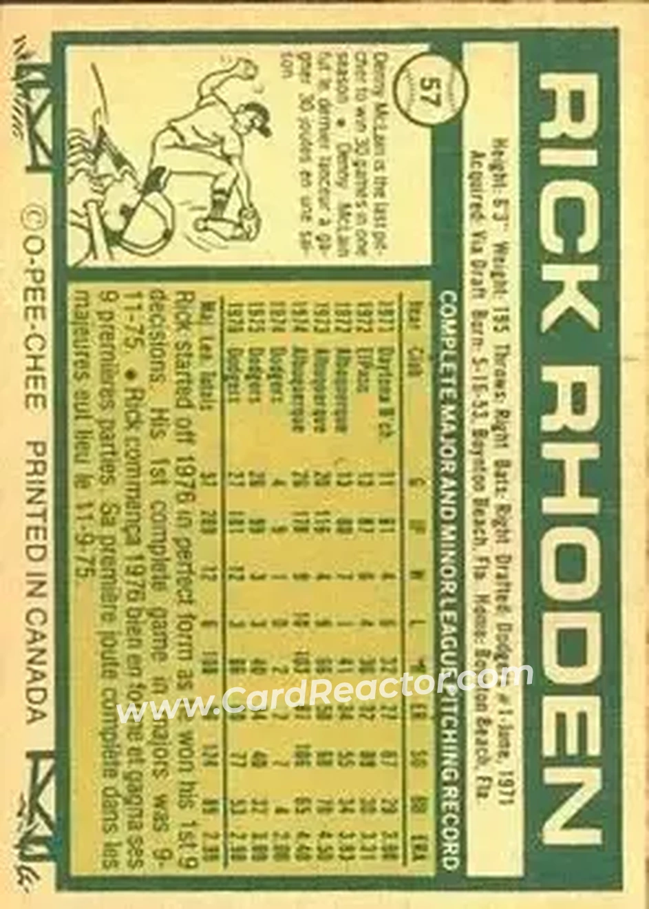 Back of Rick Rhoden