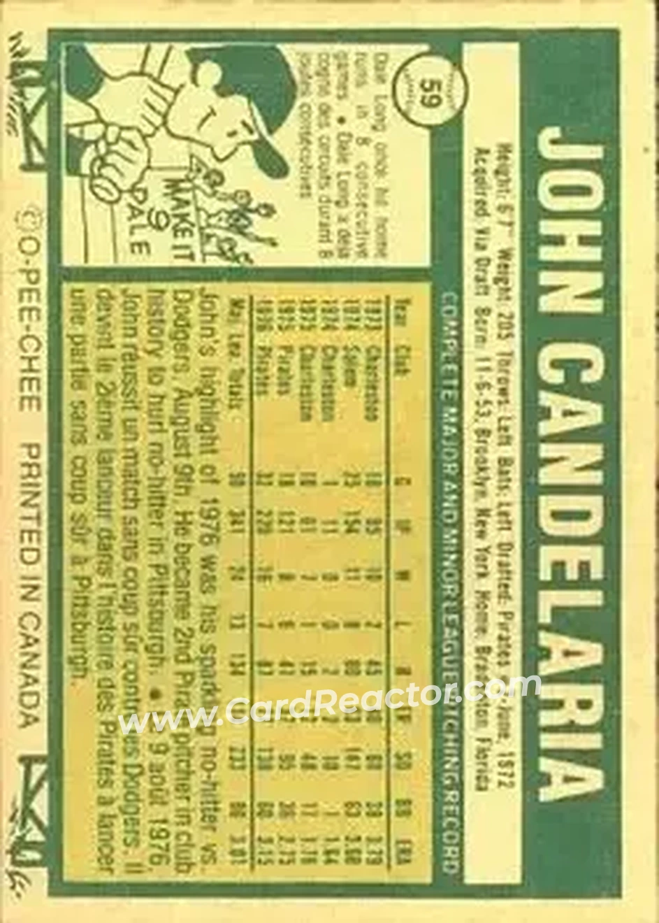 Back of John Candelaria