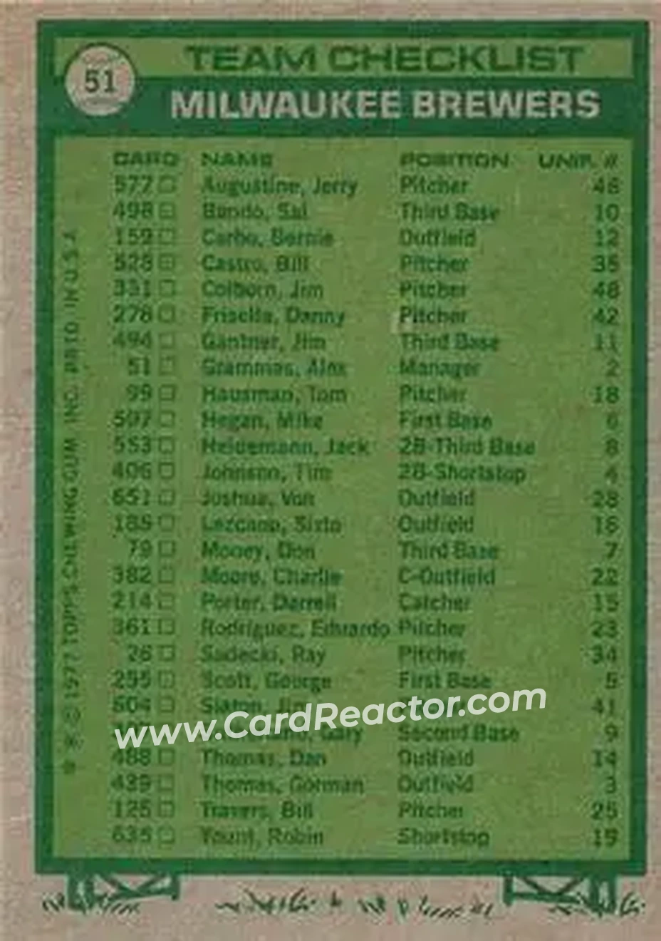 Back of Card #51