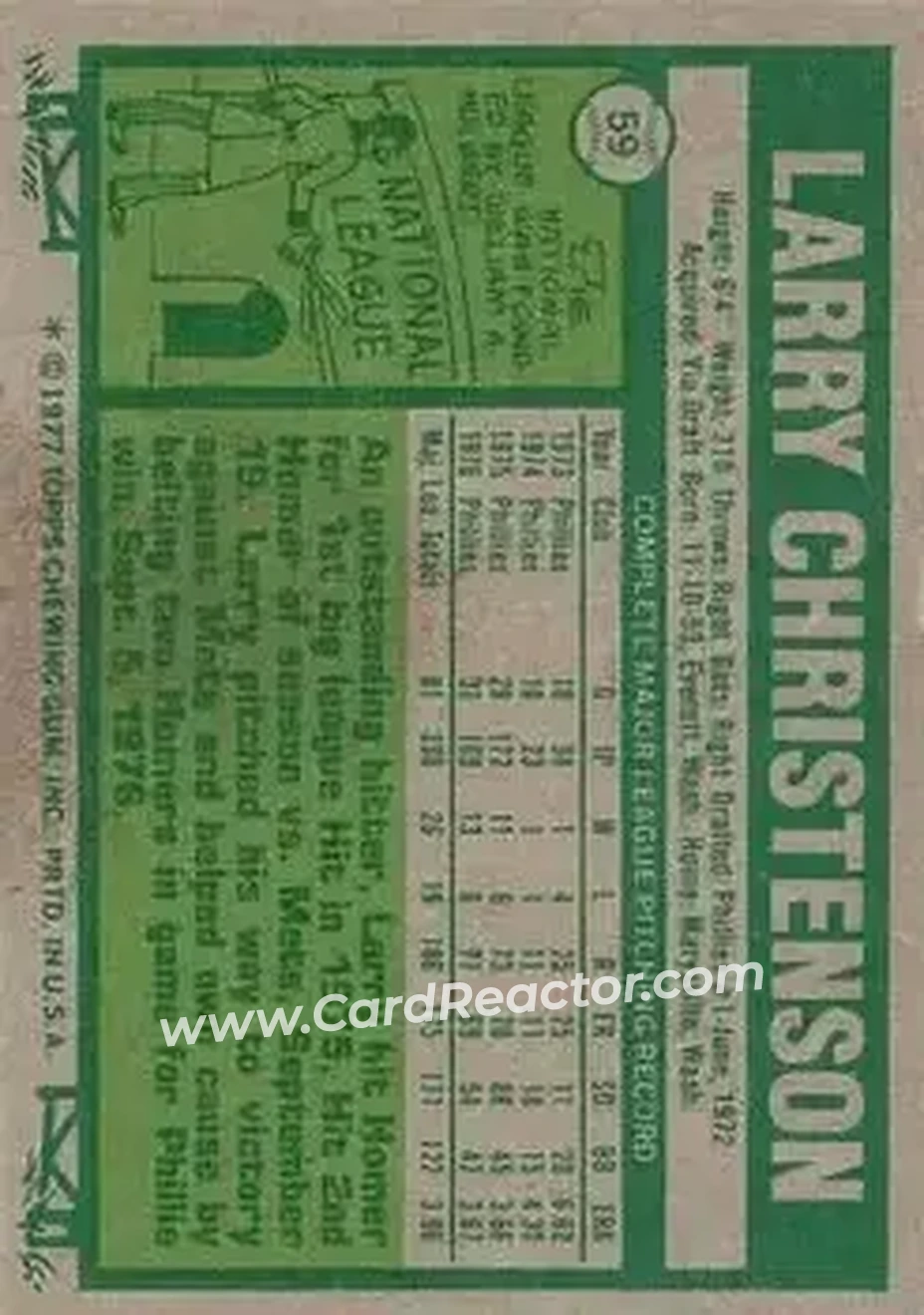 Back of Larry Christenson