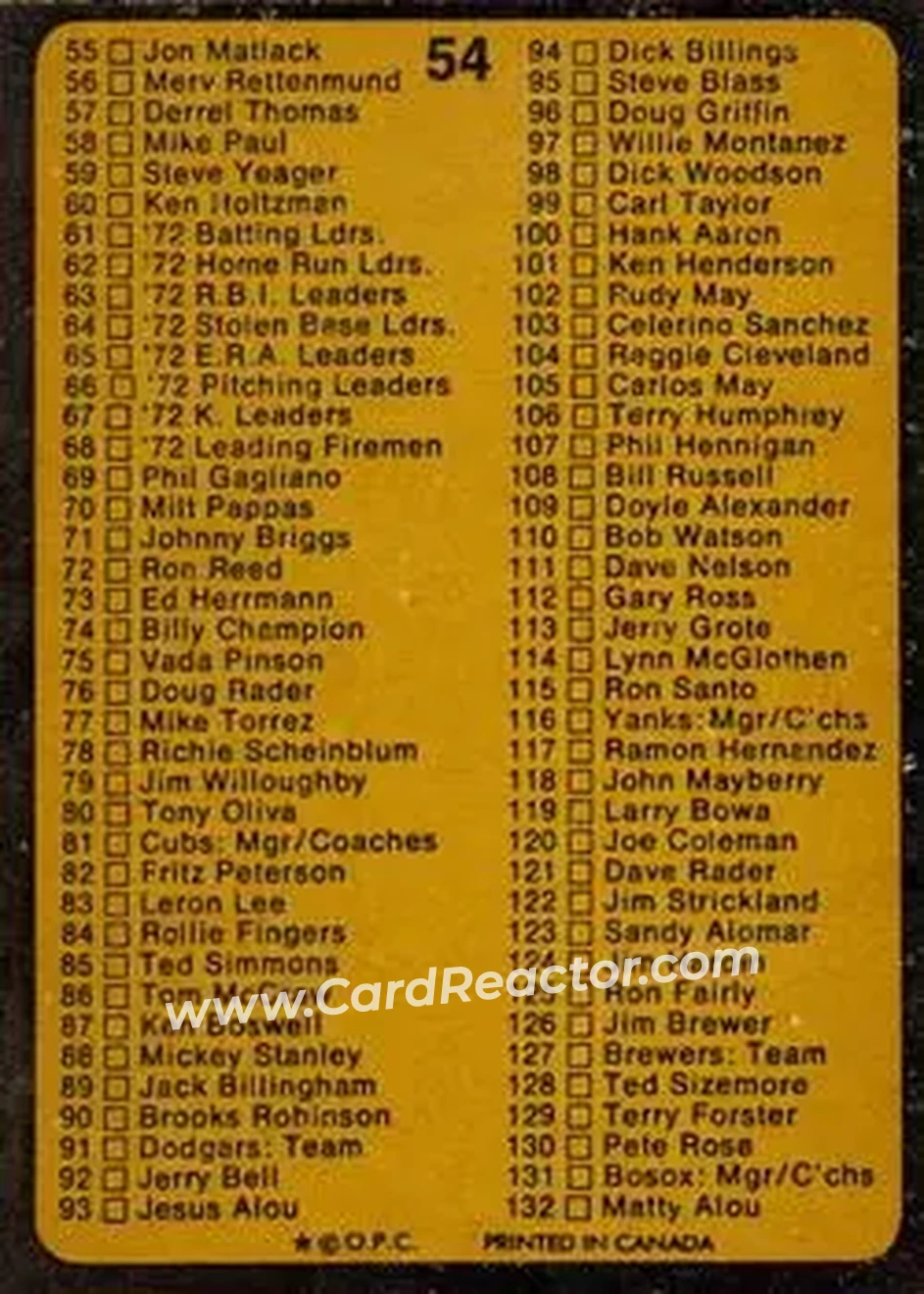 Back of Card #54