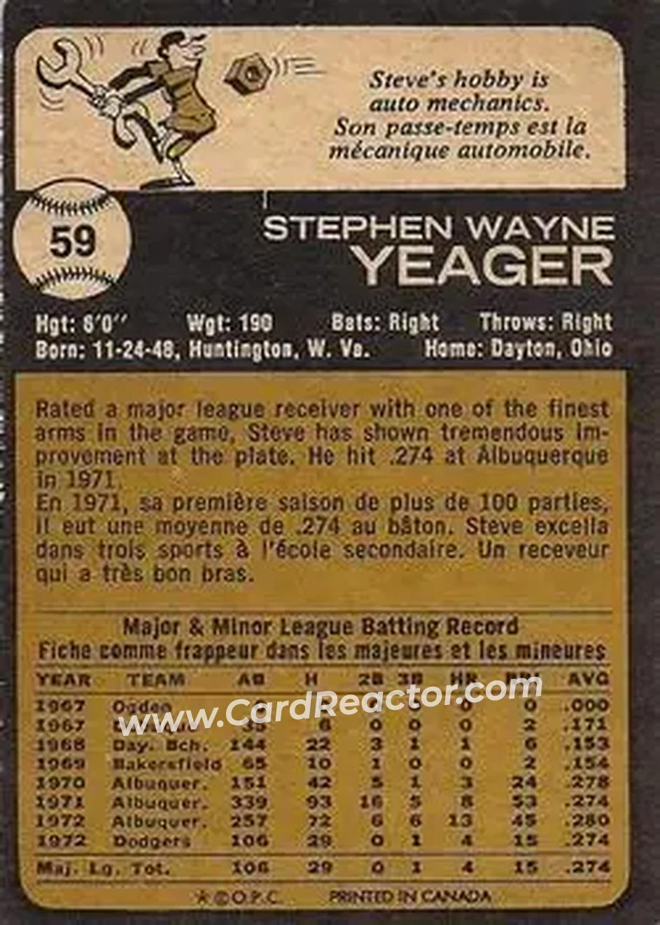 Back of Steve Yeager