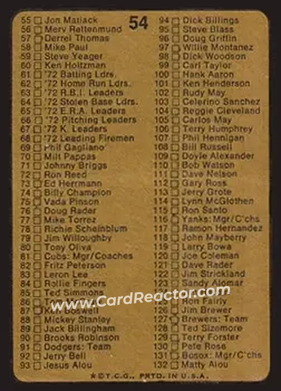 Back of Card #54