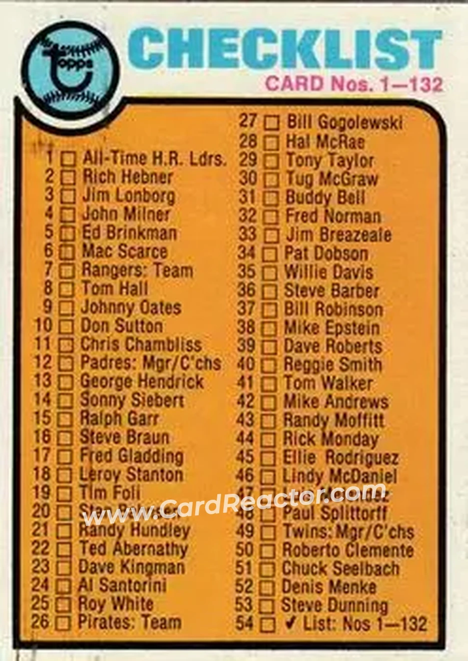 Front of Card #54