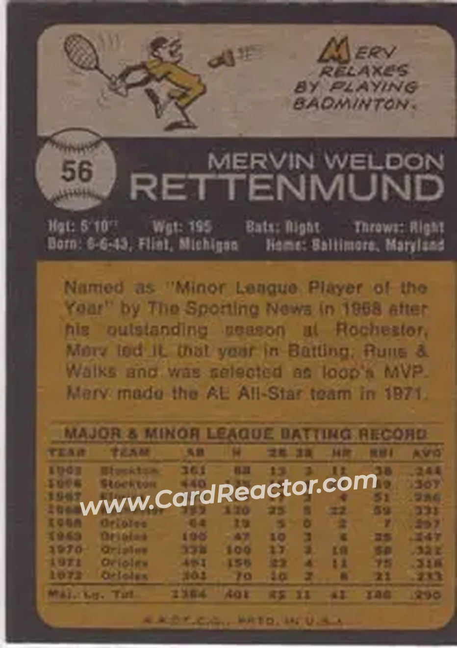 Back of Merv Rettenmund