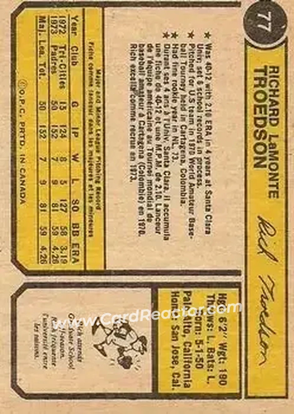 Back of Rich Troedson