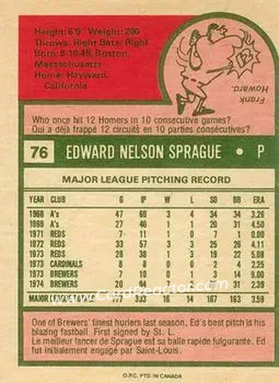 Back of Ed Sprague