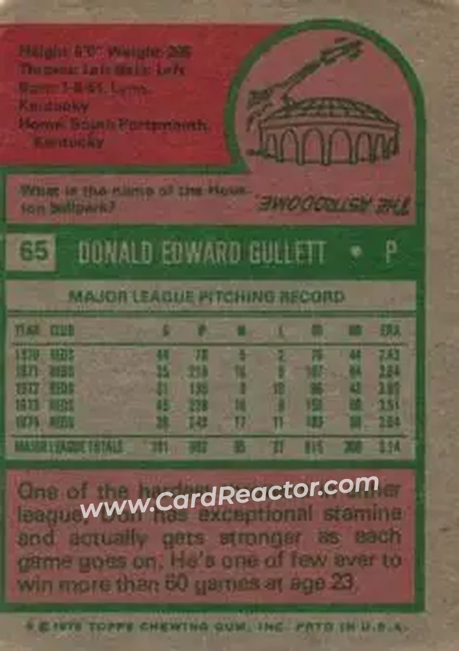 Back of Don Gullett