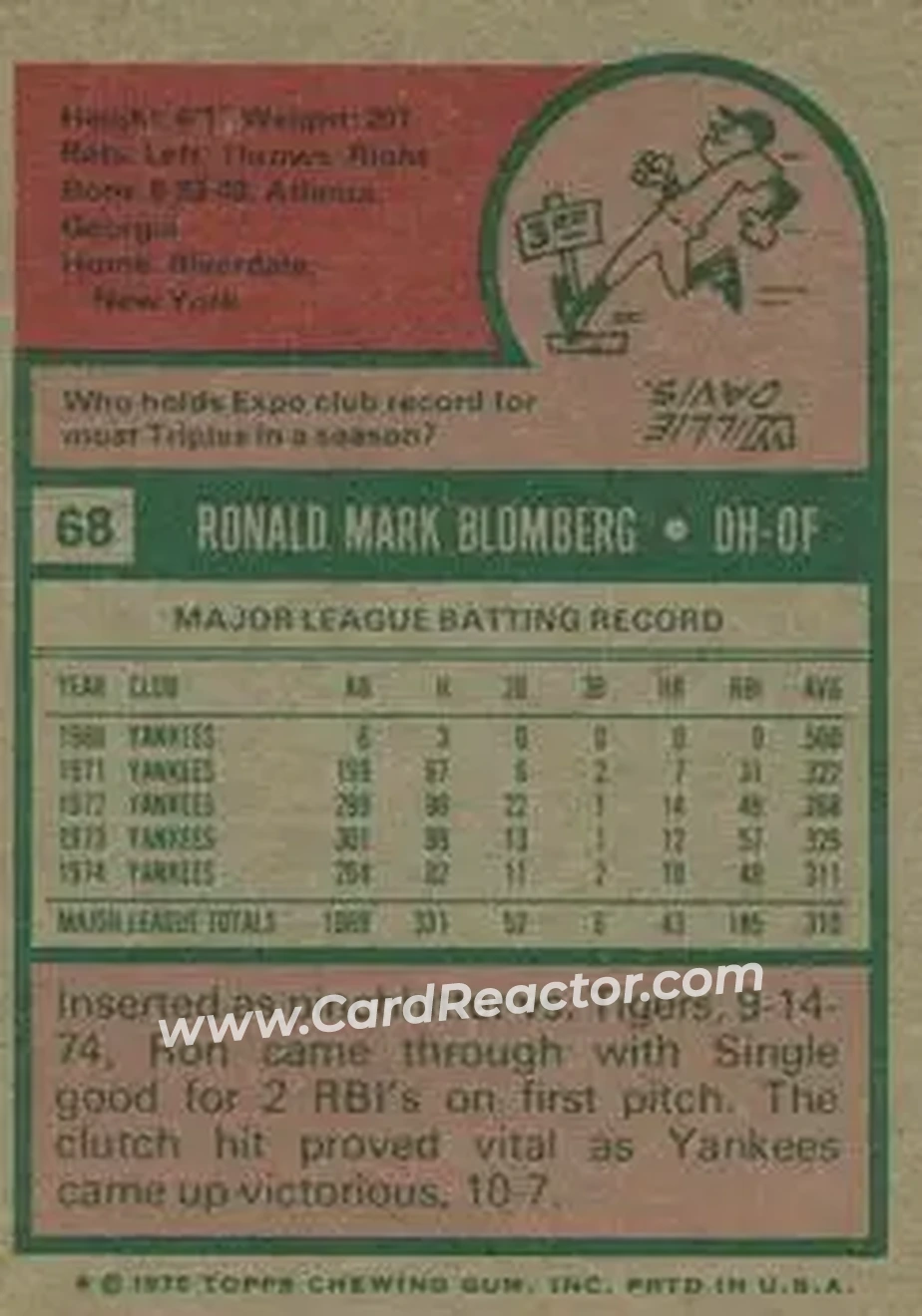 Back of Ron Blomberg
