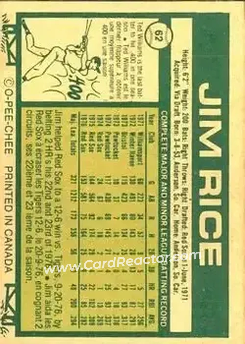 Back of Jim Rice