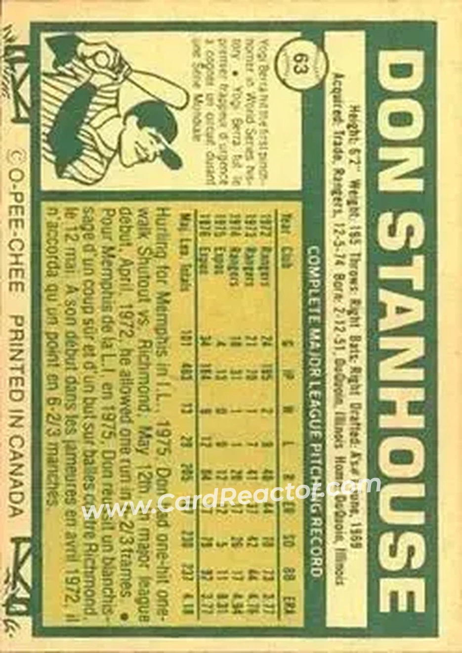 Back of Don Stanhouse
