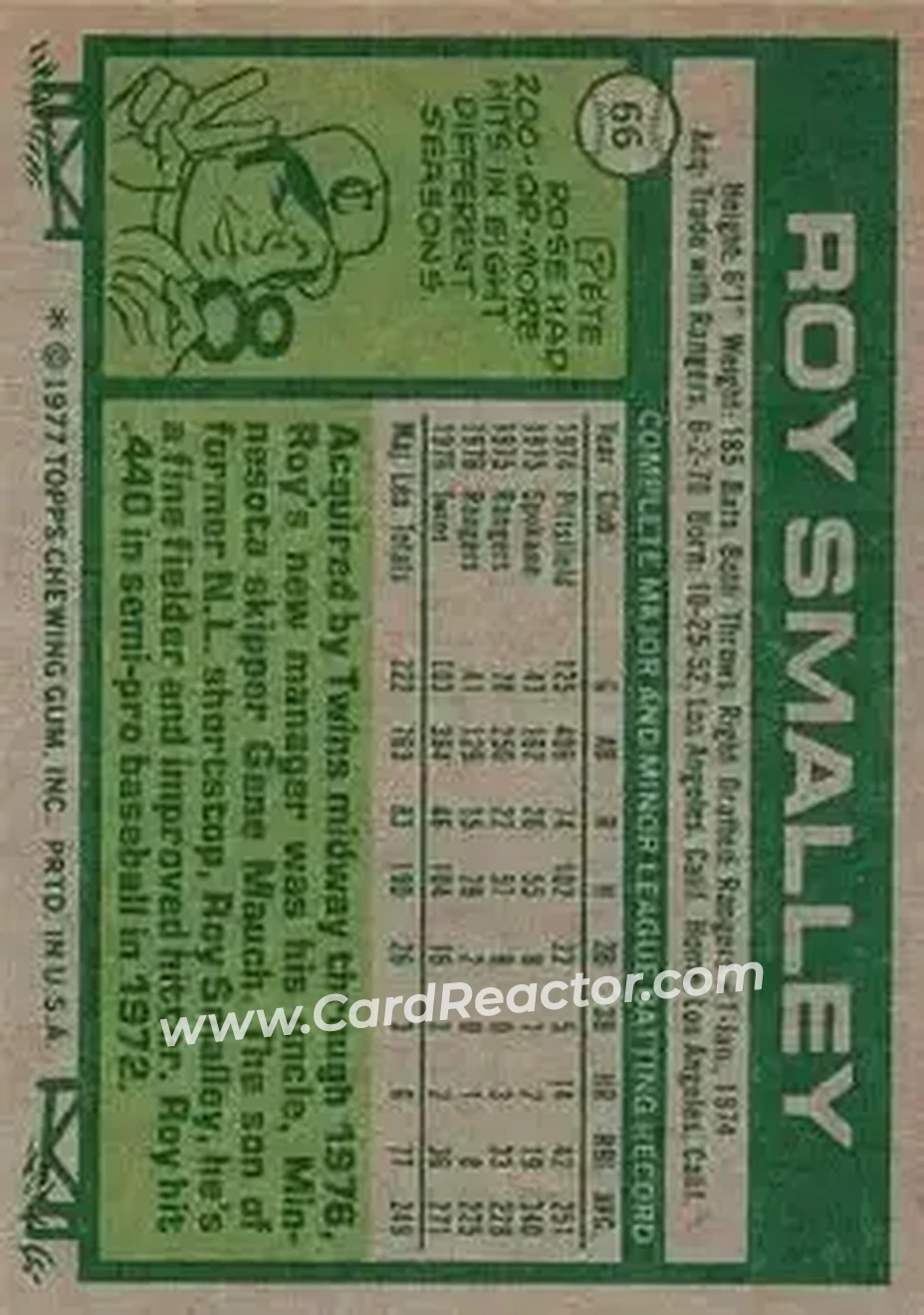 Back of Roy Smalley