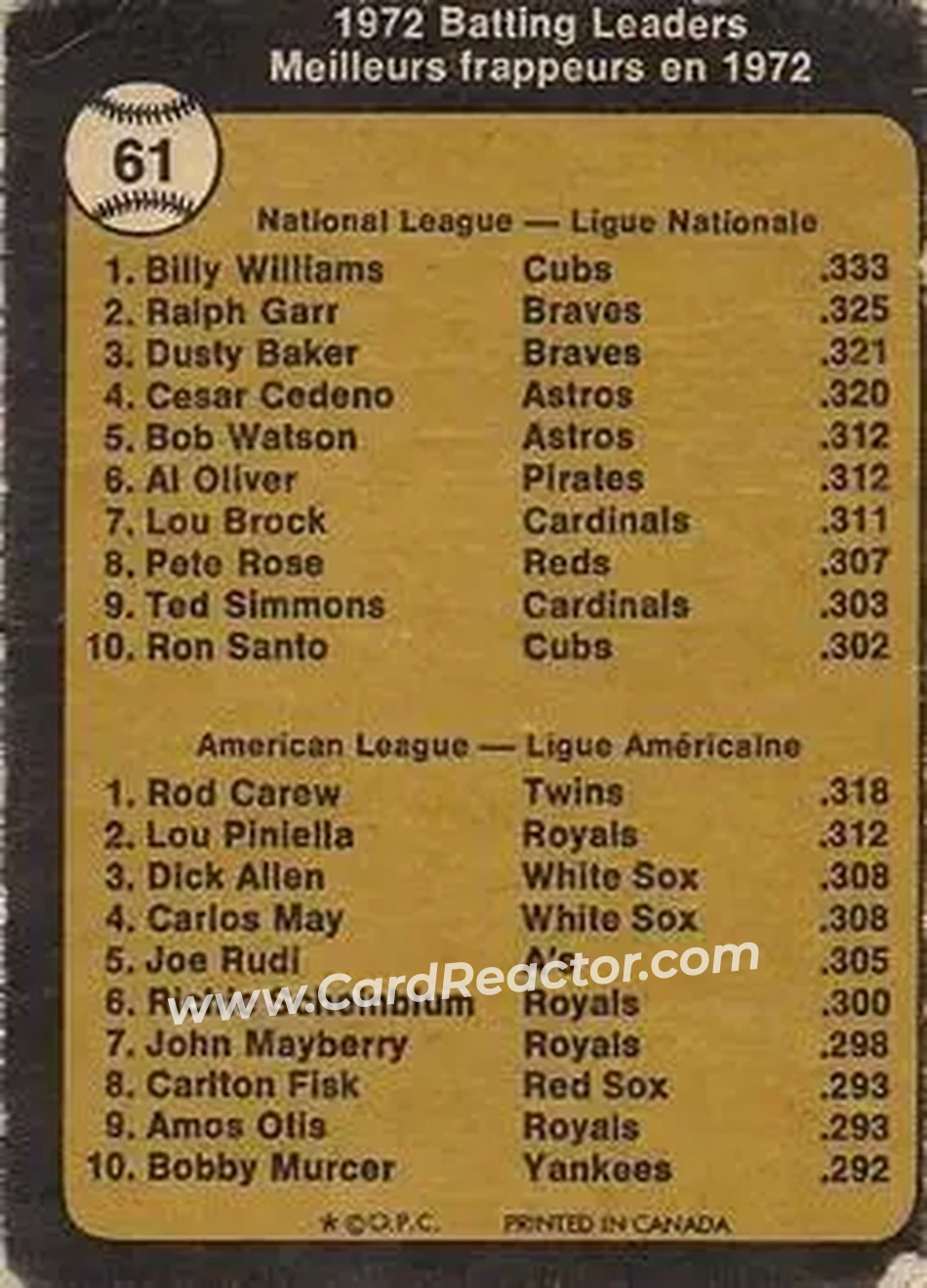 Back of Card #61