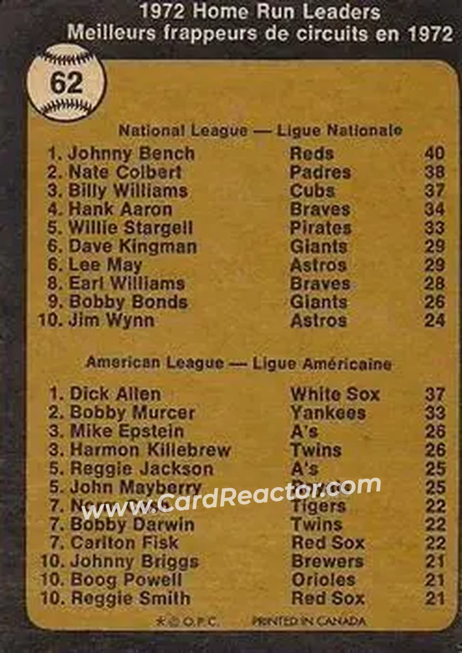 Back of Card #62