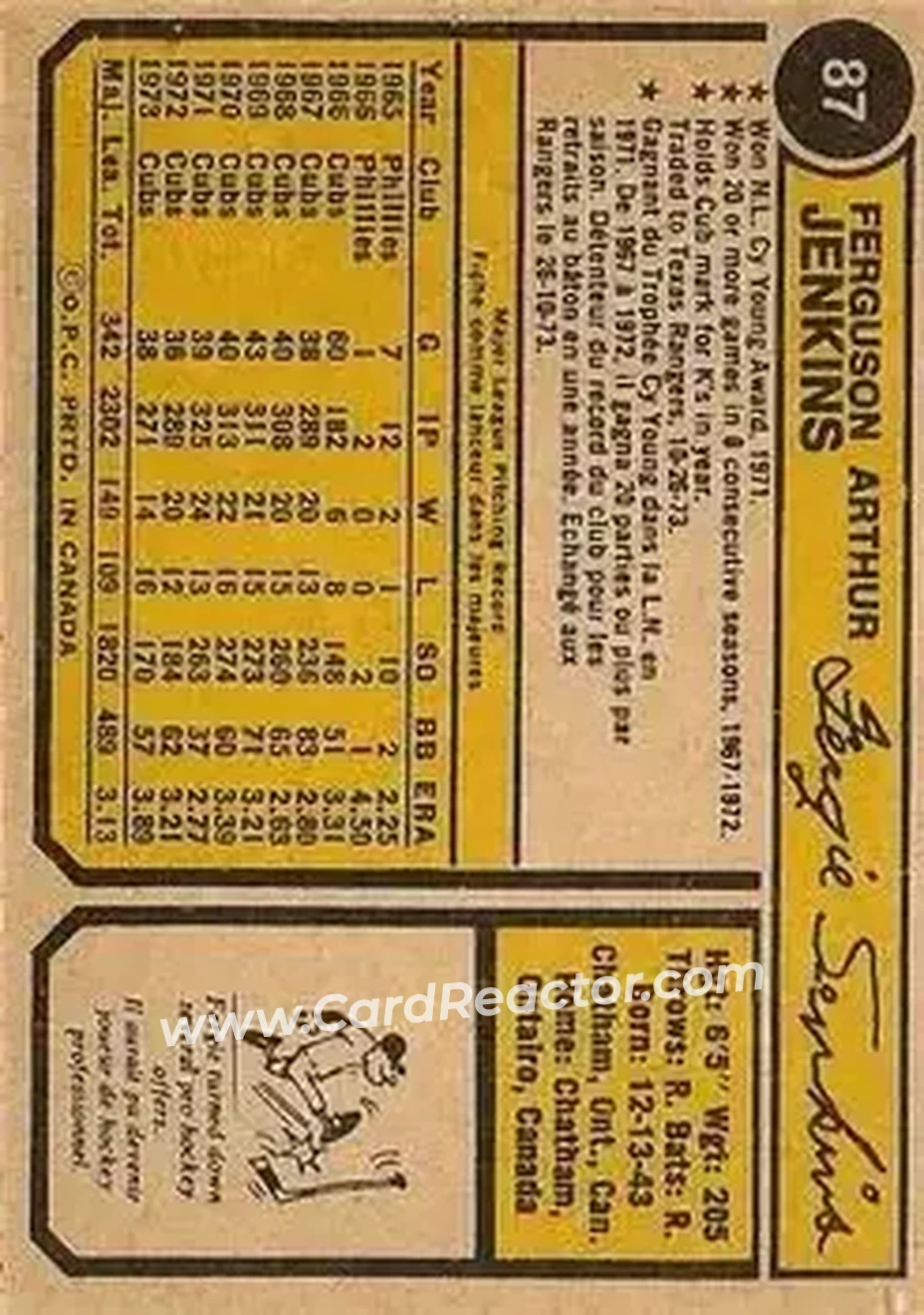 Back of Ferguson Jenkins