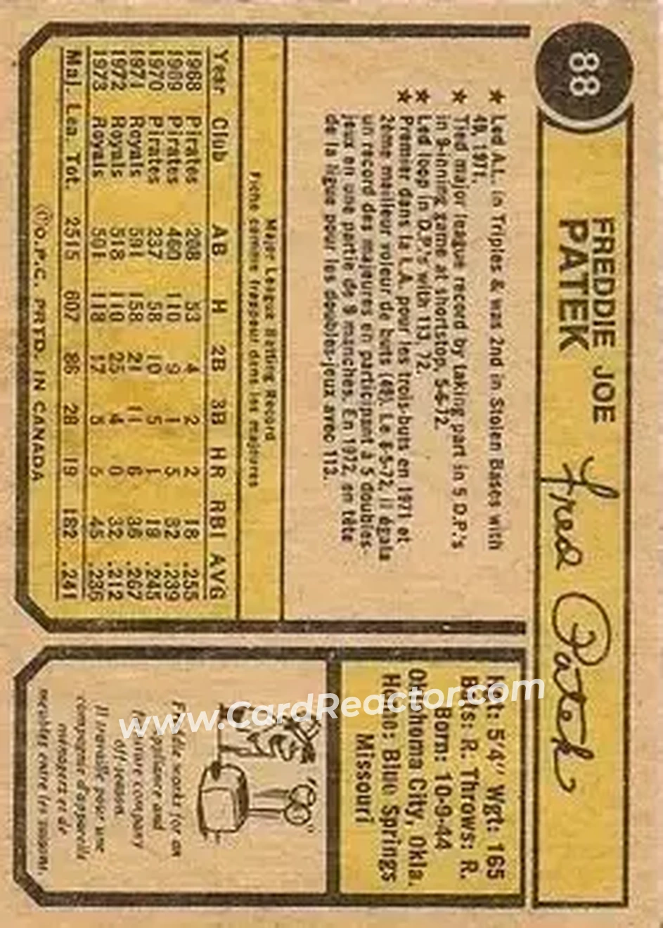 Back of Fred Patek