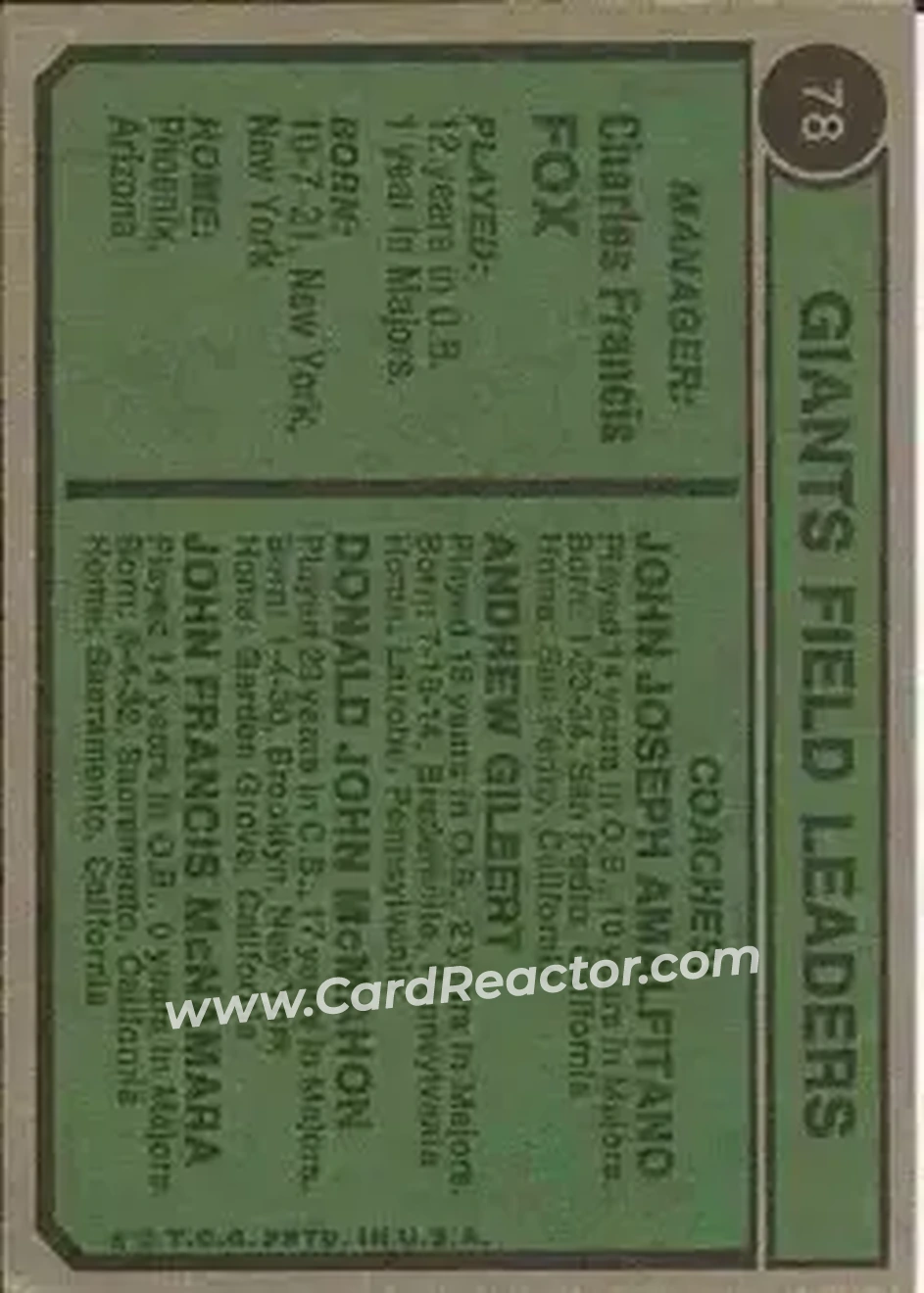 Back of Card #78