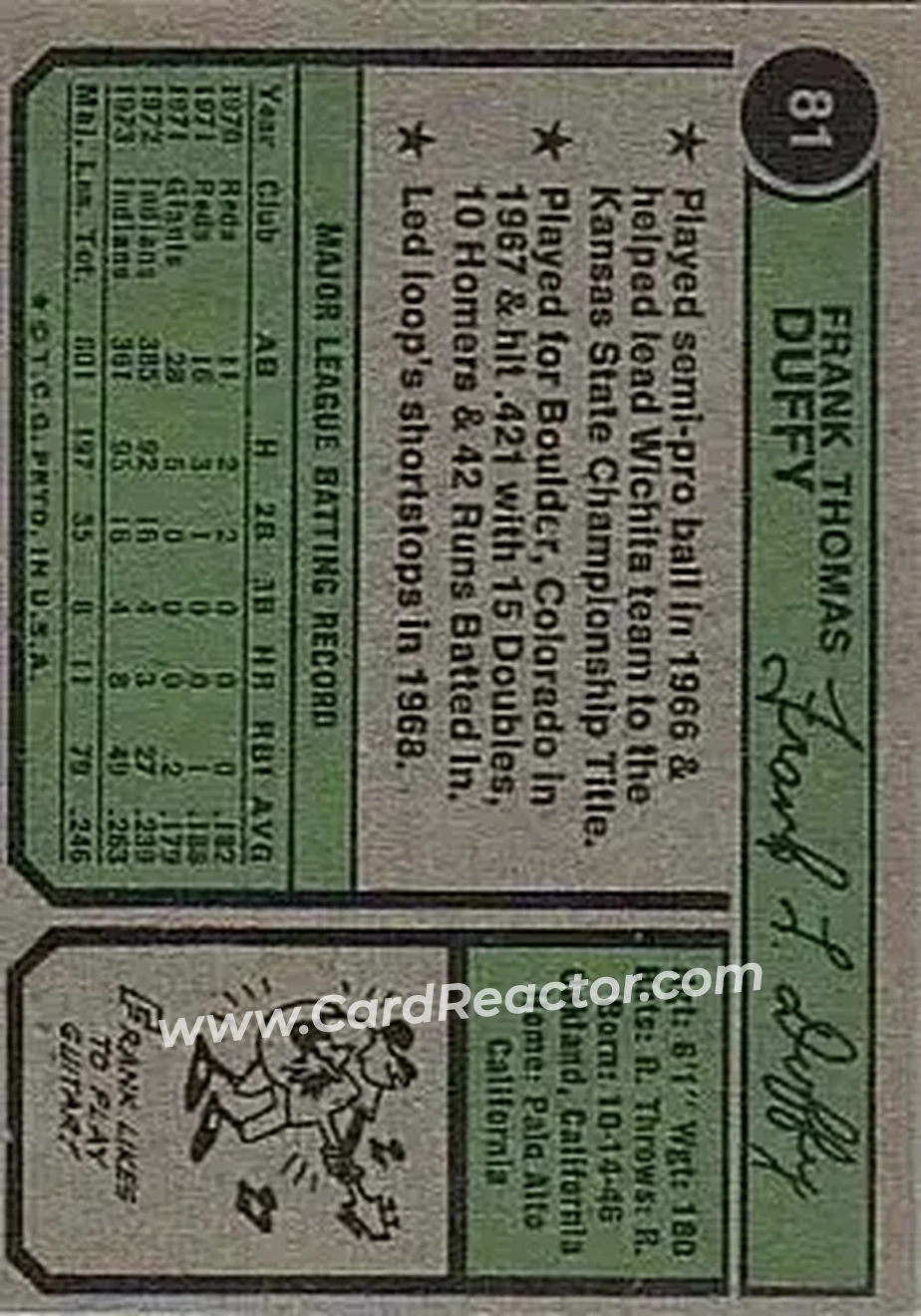 Back of Frank Duffy
