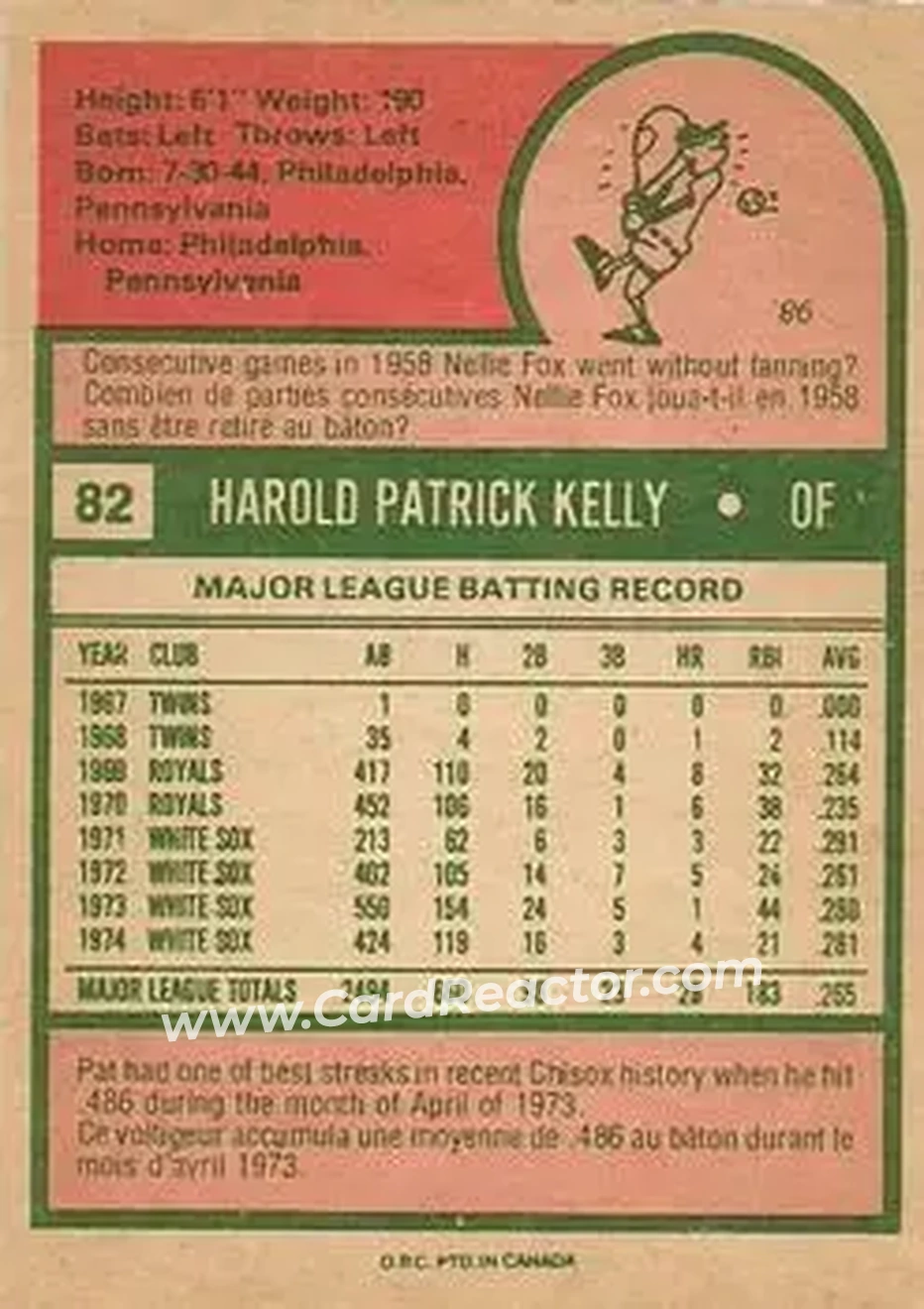 Back of Pat Kelly