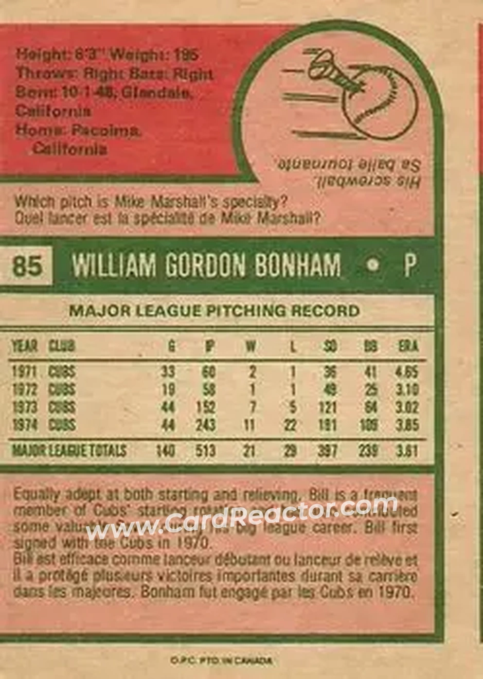 Back of Bill Bonham