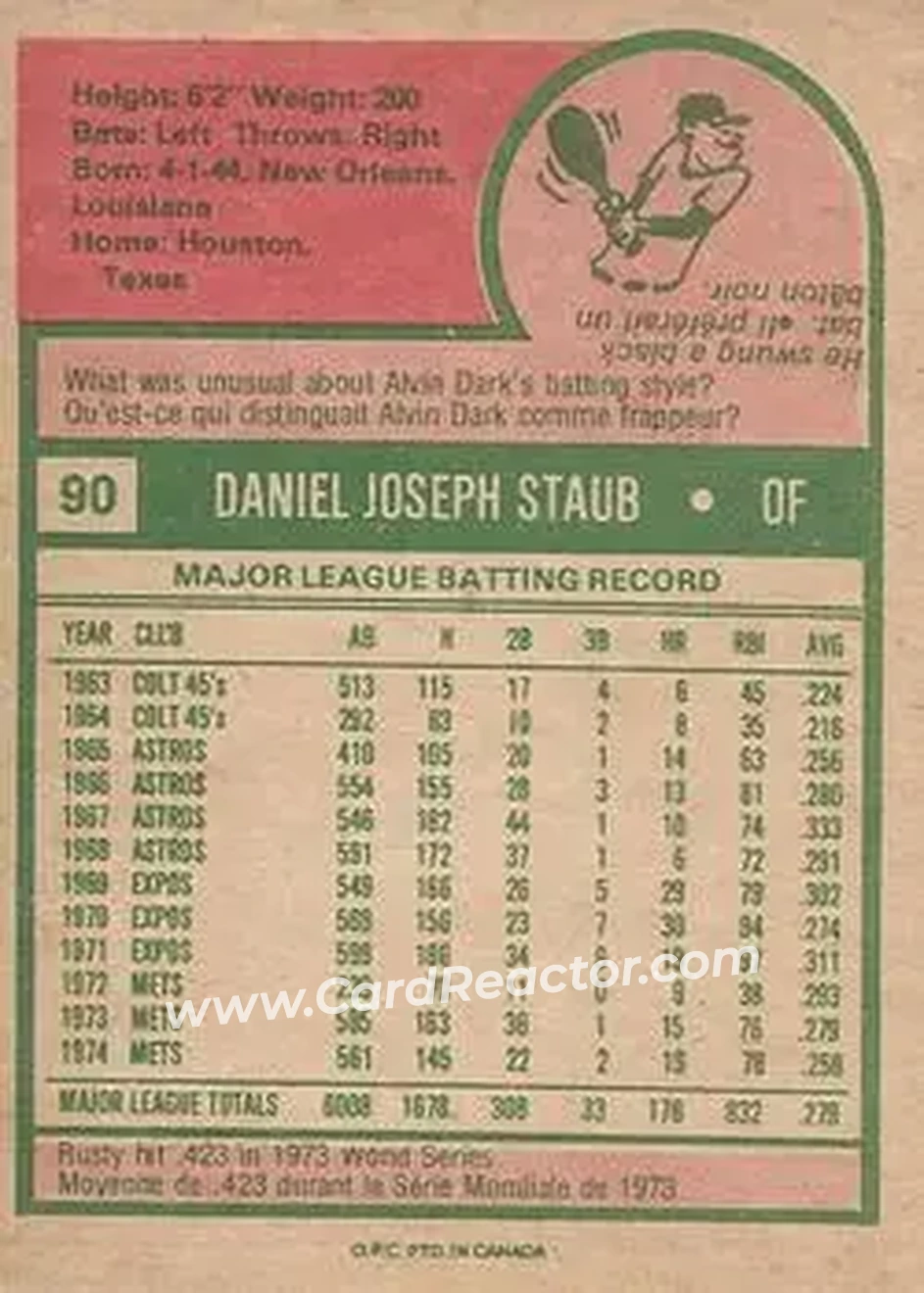 Back of Rusty Staub