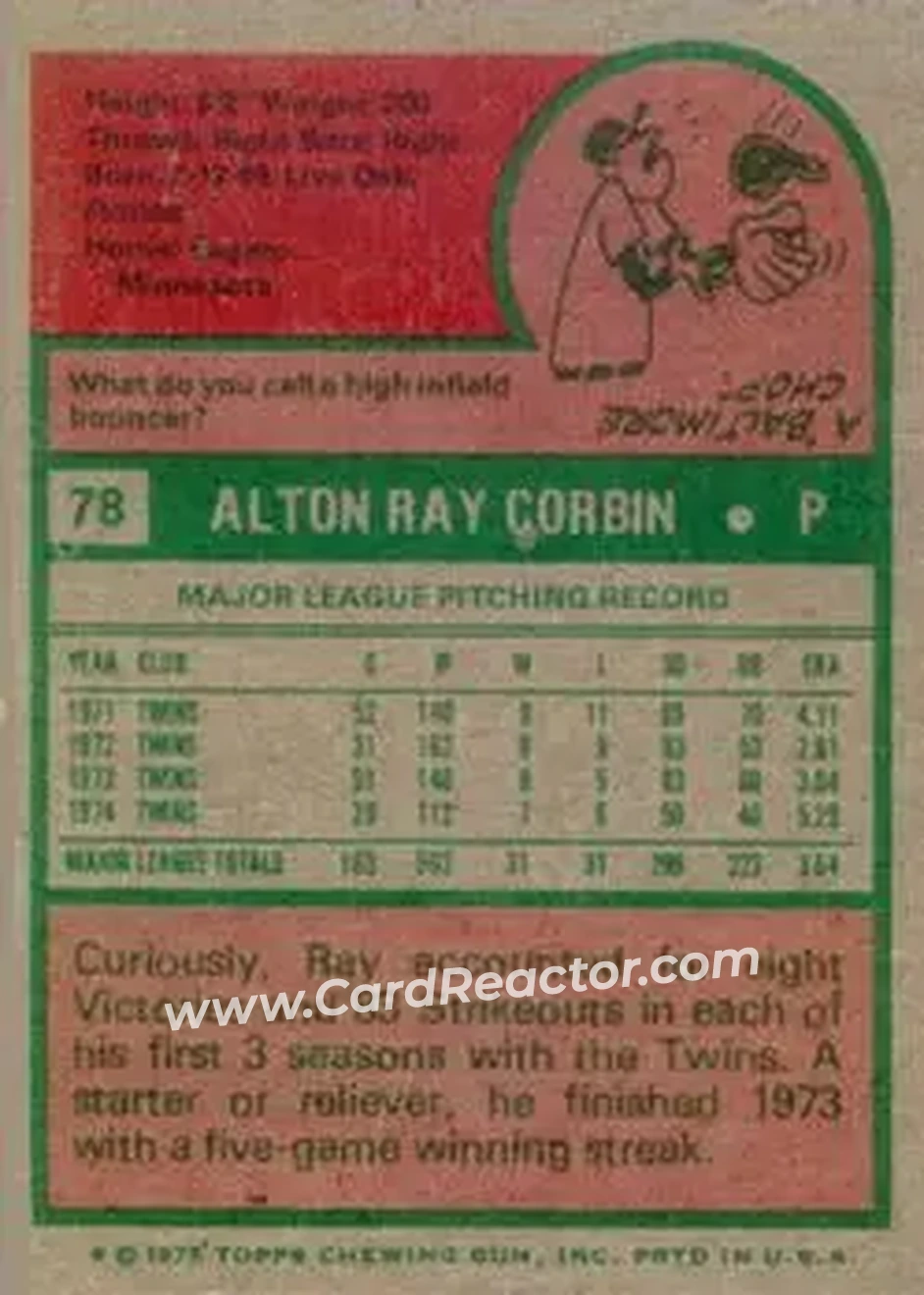 Back of Ray Corbin