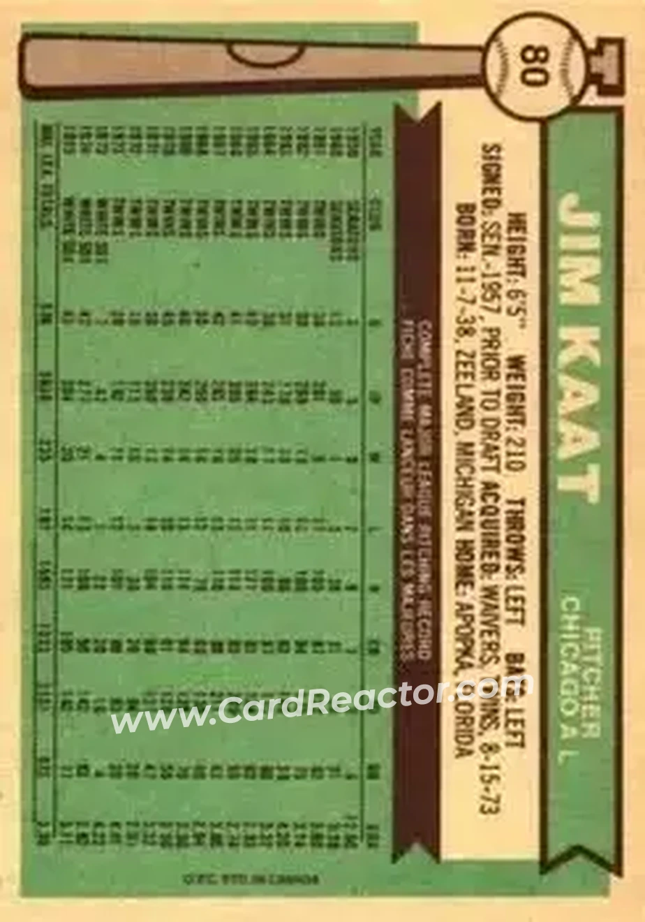 Back of Jim Kaat
