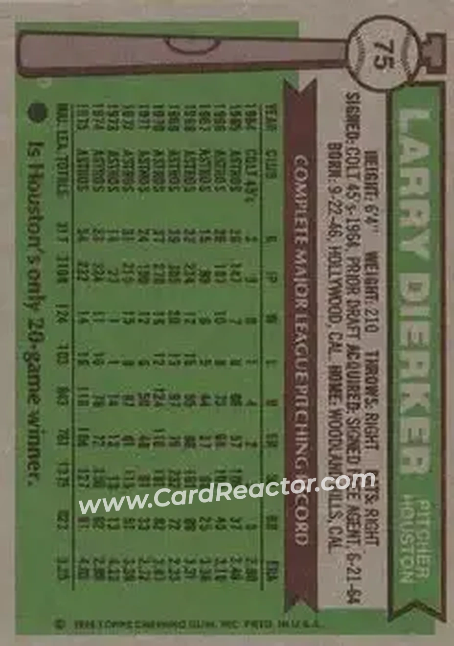 Back of Larry Dierker