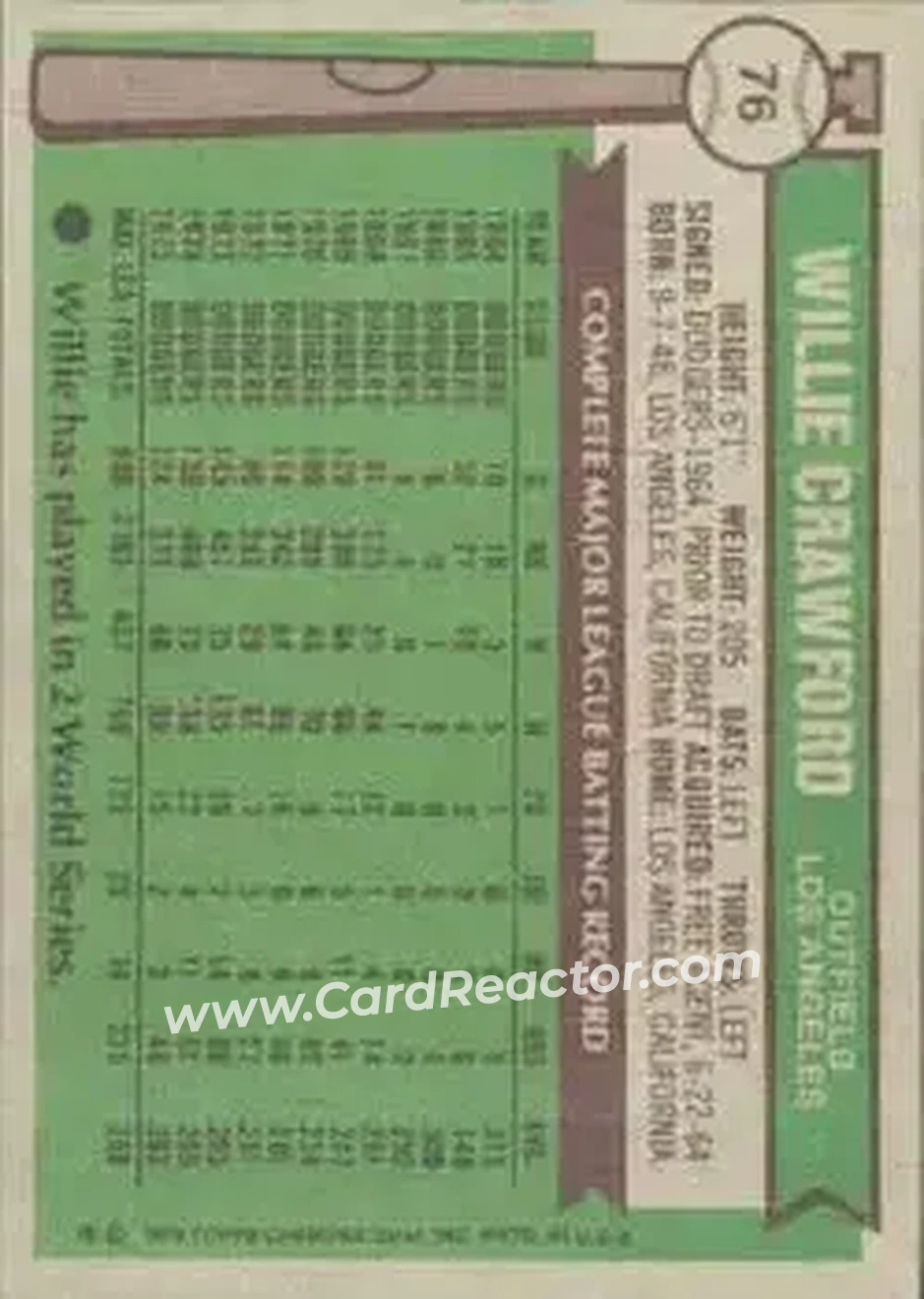 Back of Willie Crawford