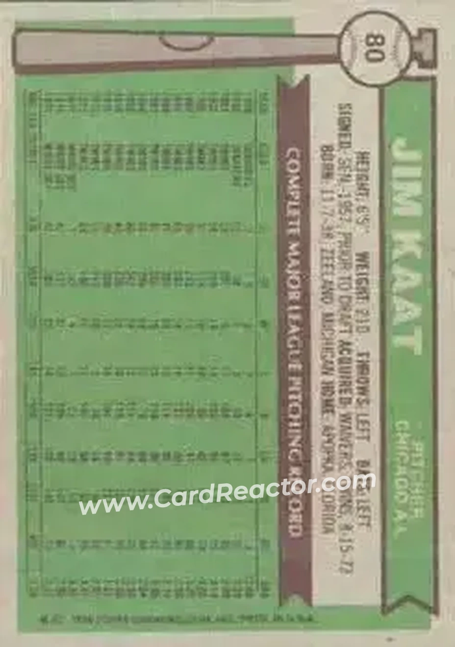 Back of Jim Kaat