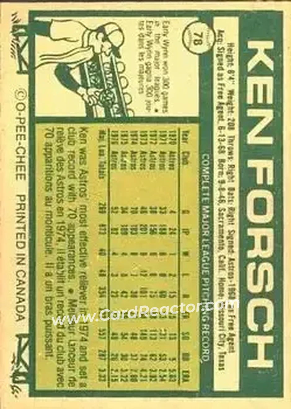 Back of Ken Forsch