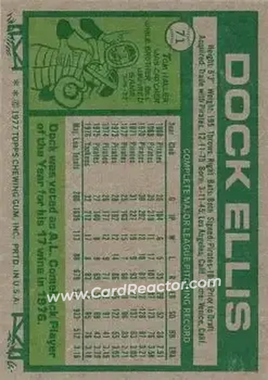 Back of Dock Ellis