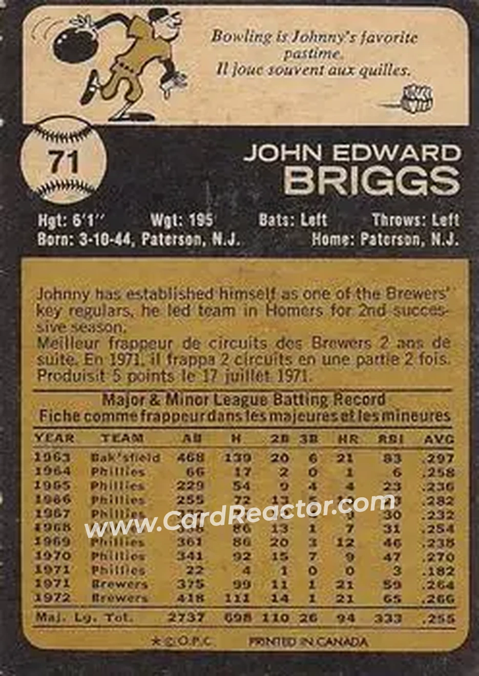 Back of Johnny Briggs
