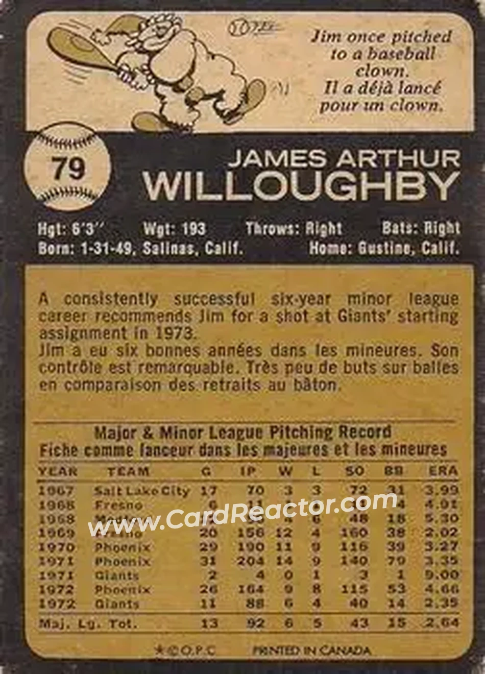 Back of Jim Willoughby