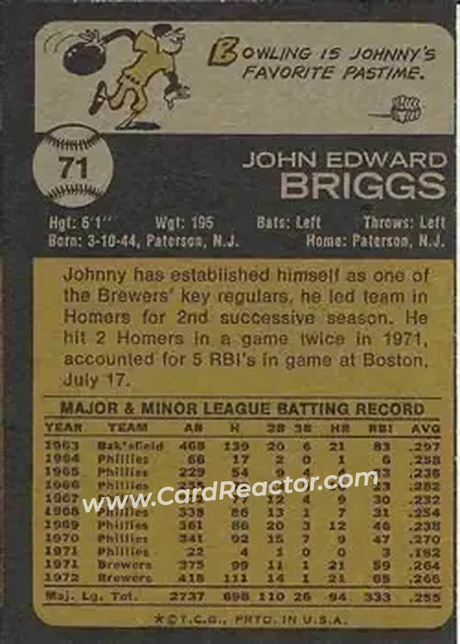 Back of Johnny Briggs