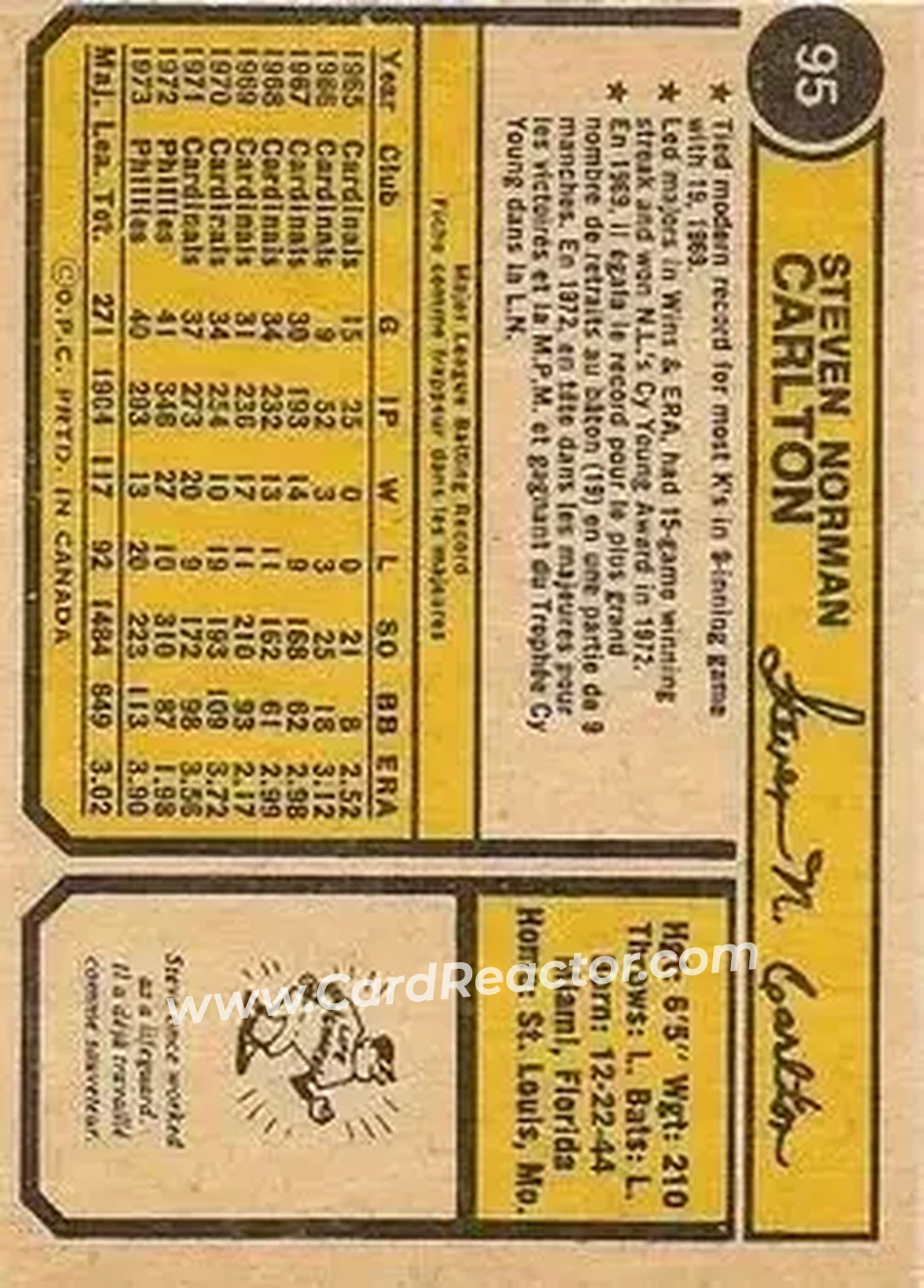 Back of Steve Carlton