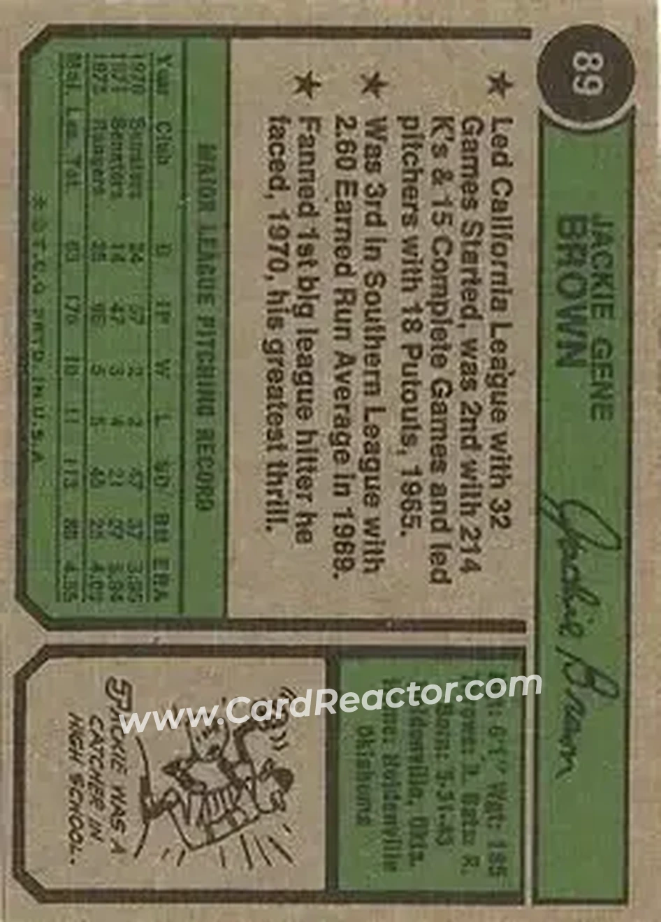Back of Jackie Brown