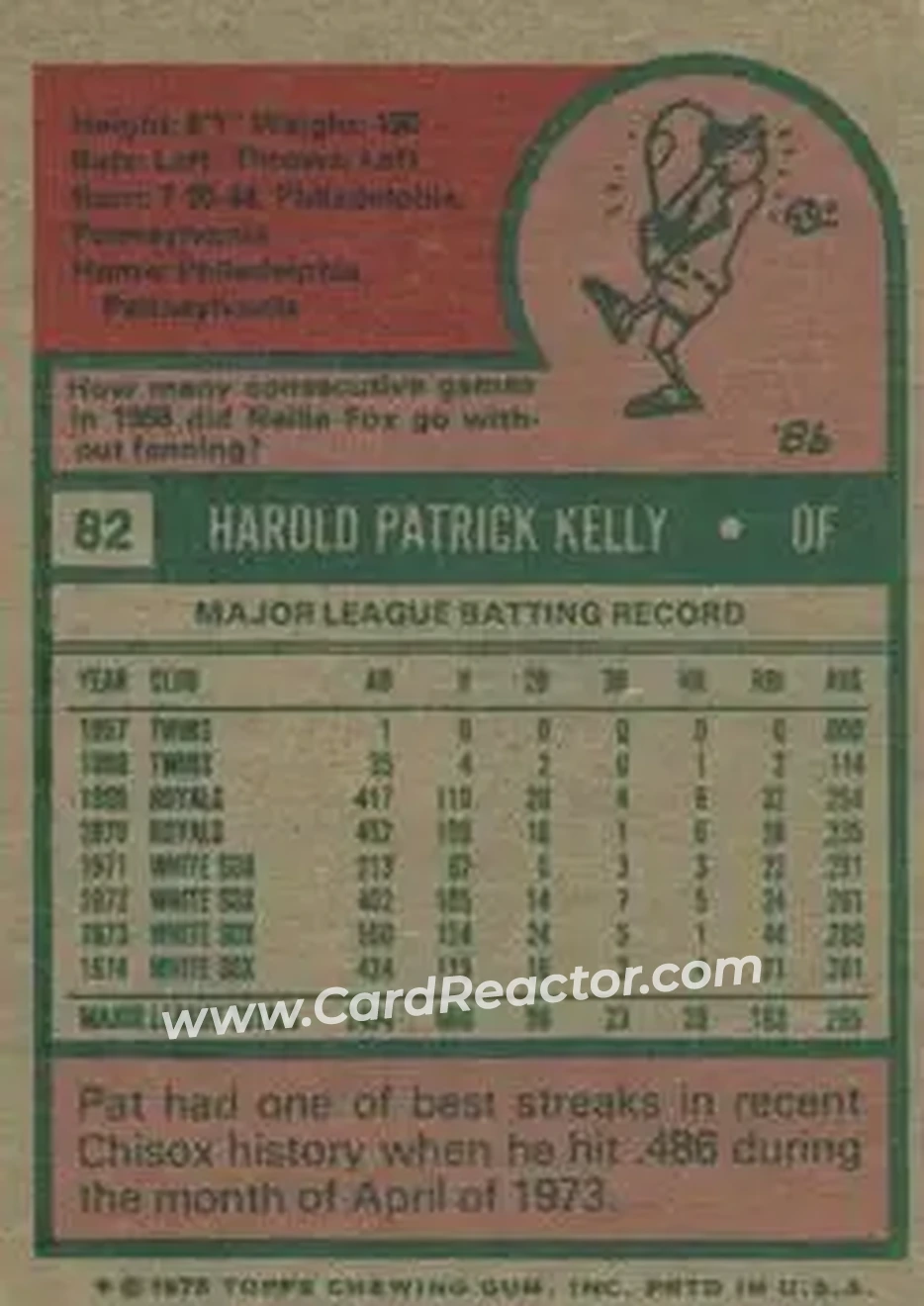 Back of Pat Kelly