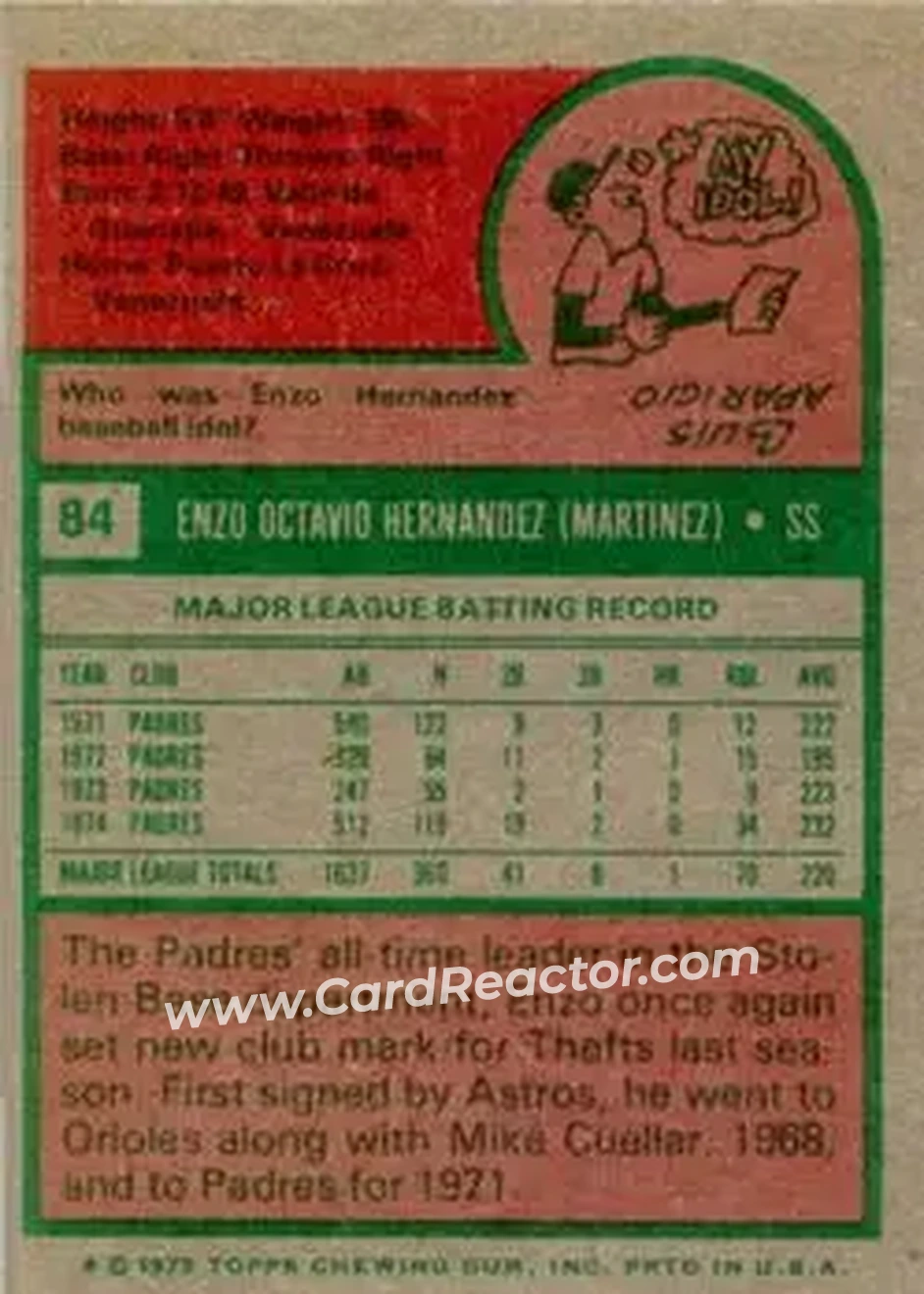 Back of Enzo Hernandez
