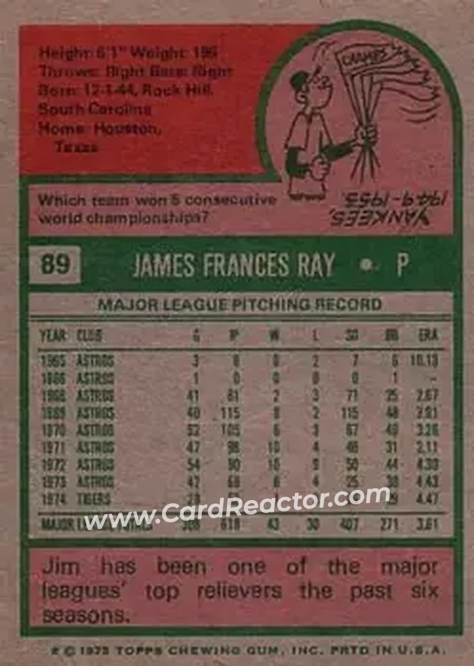 Back of Jim Ray