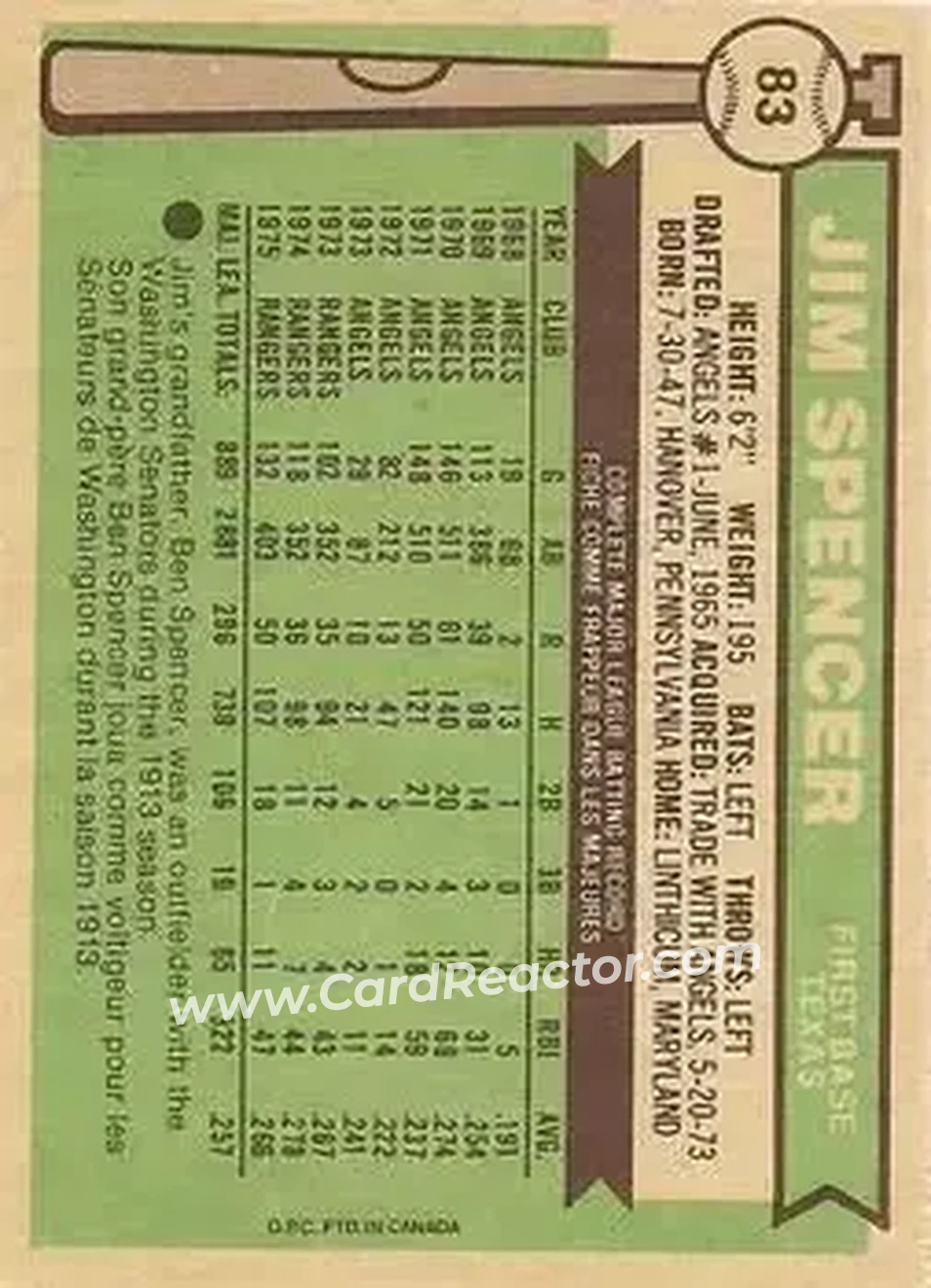 Back of Jim Spencer