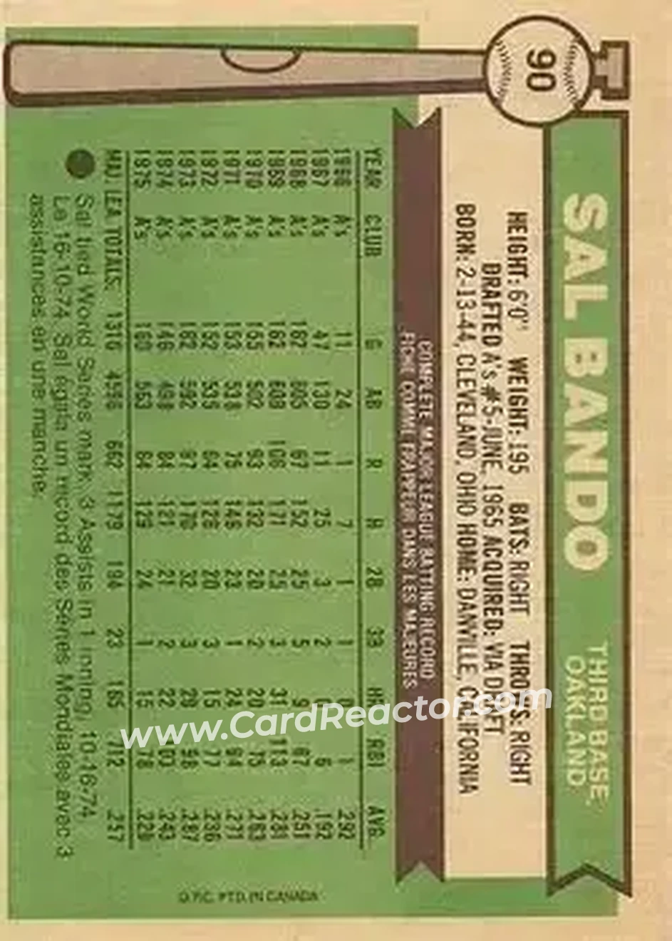 Back of Sal Bando