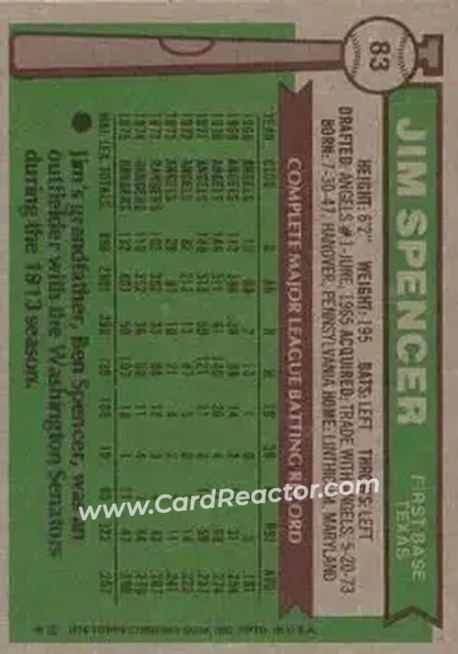 Back of Jim Spencer