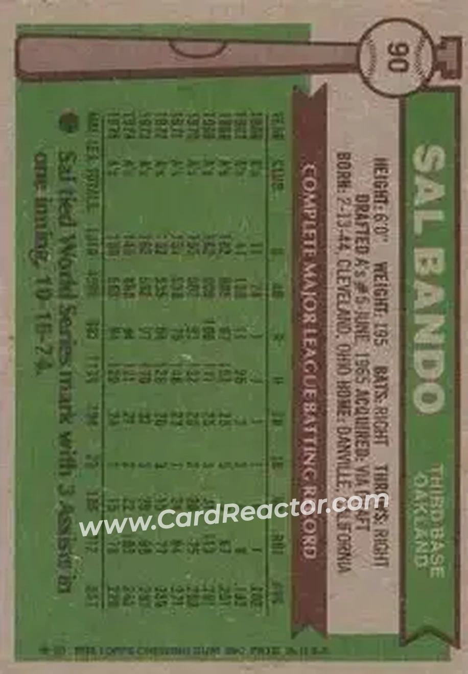 Back of Sal Bando