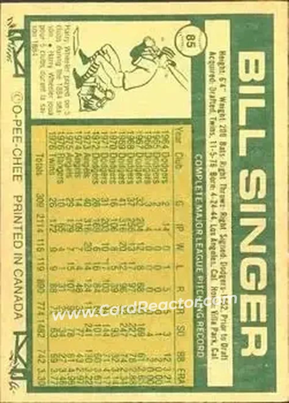 Back of Bill Singer