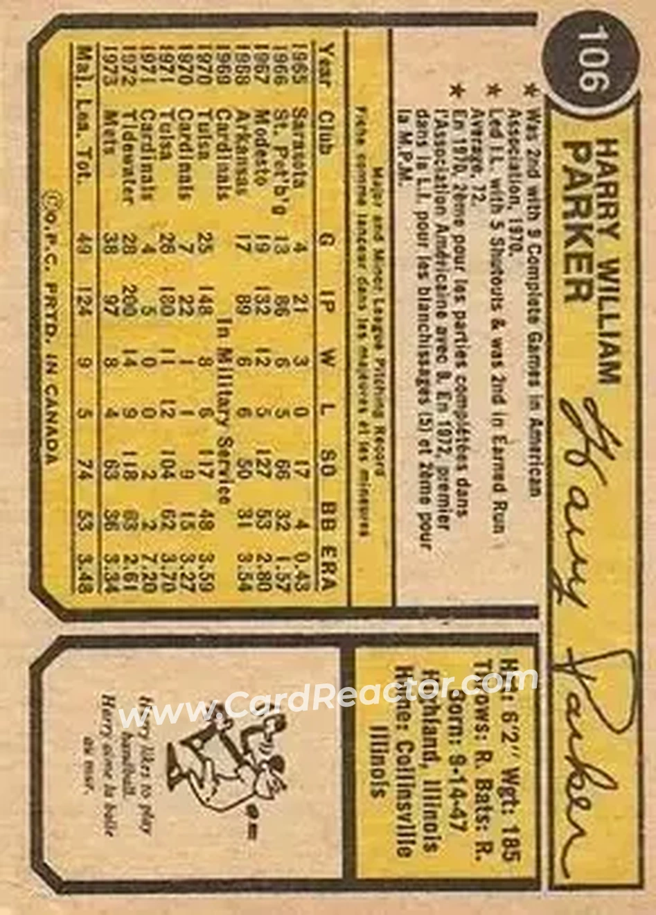 Back of Harry Parker