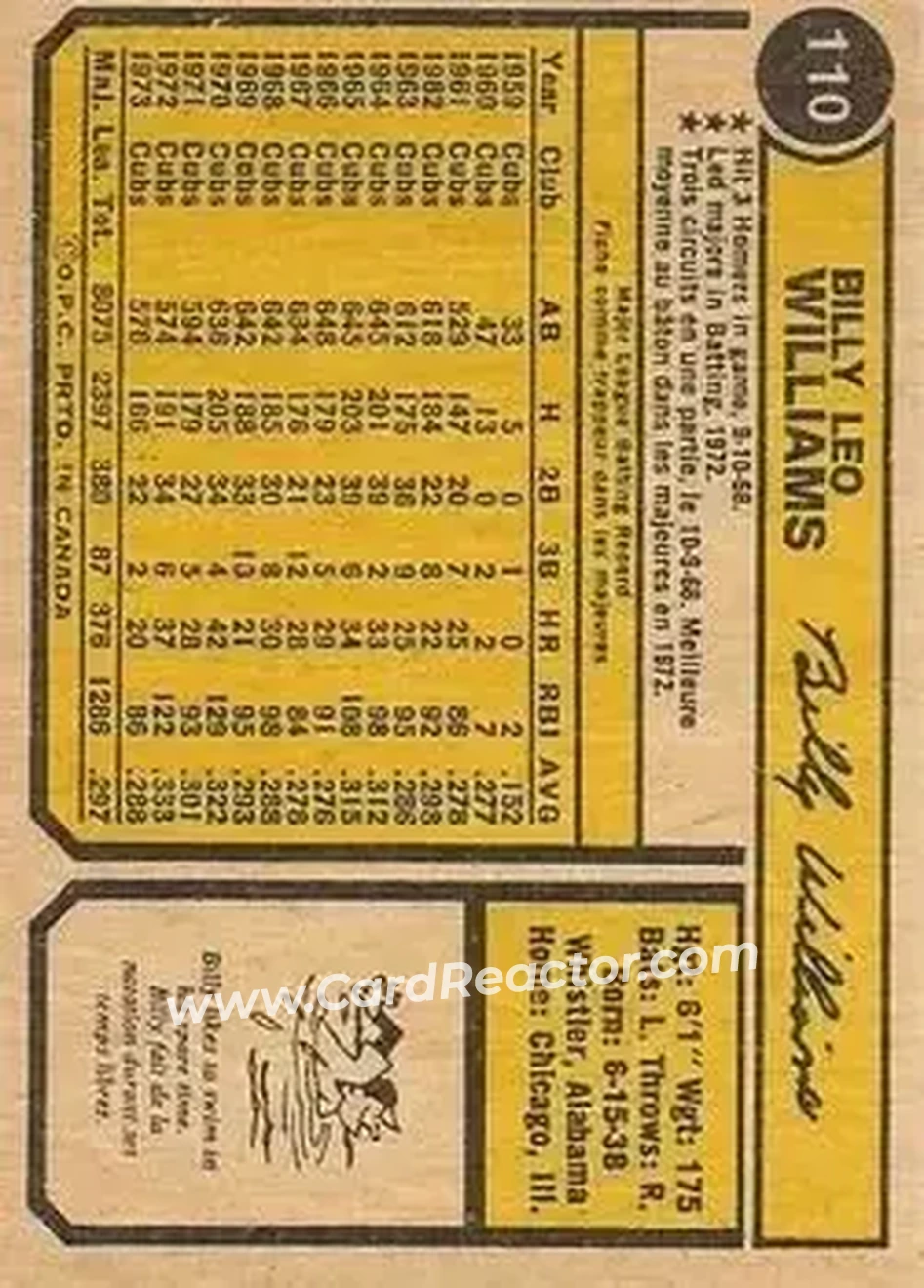 Back of Billy Williams